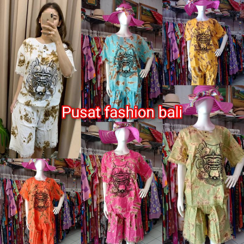 Setelan baju barong dewasa Setelan baju bali santai Baju barong jumbo