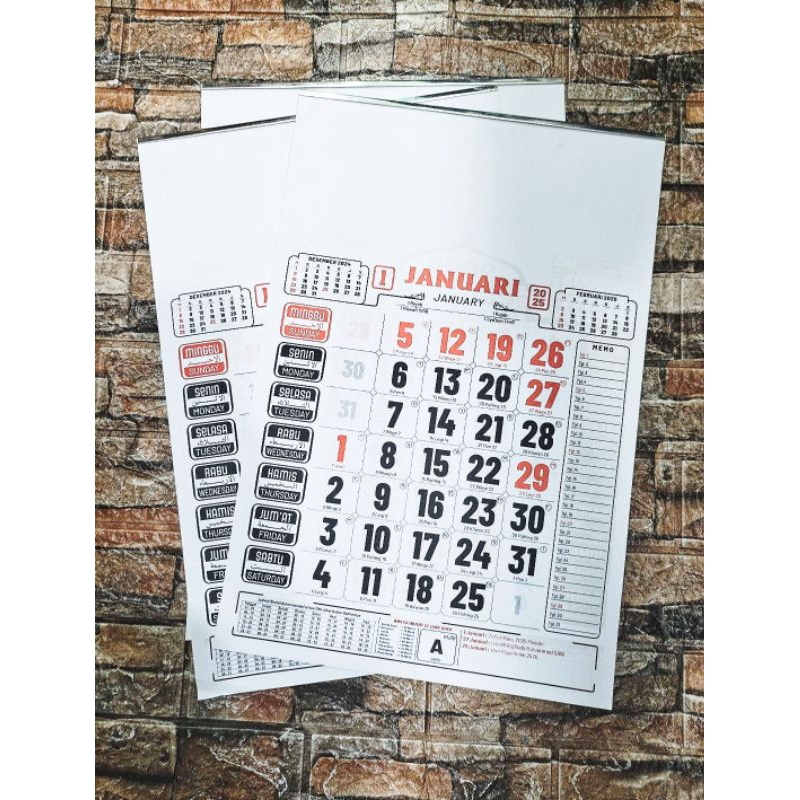 

Kalender kerja murah KRISMON Angka Besar Tahun 2025 / Tanggalan Kerja 2025 Murah