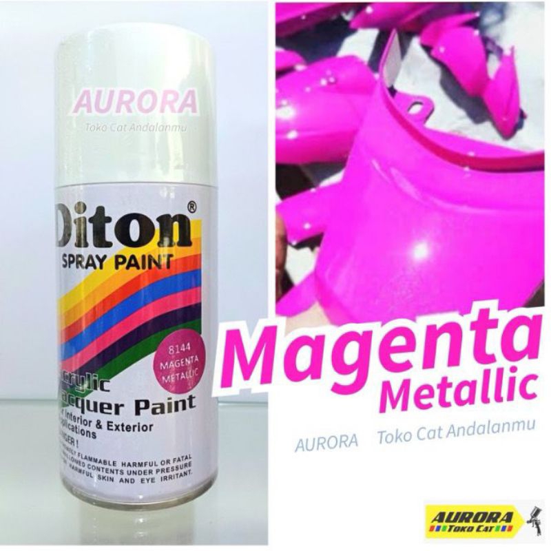 Cat Pilok Diton Spray Paint 8144 Magenta Metallic 300ml Merah Muda Pink Met Metalik Metalic Pilox Py