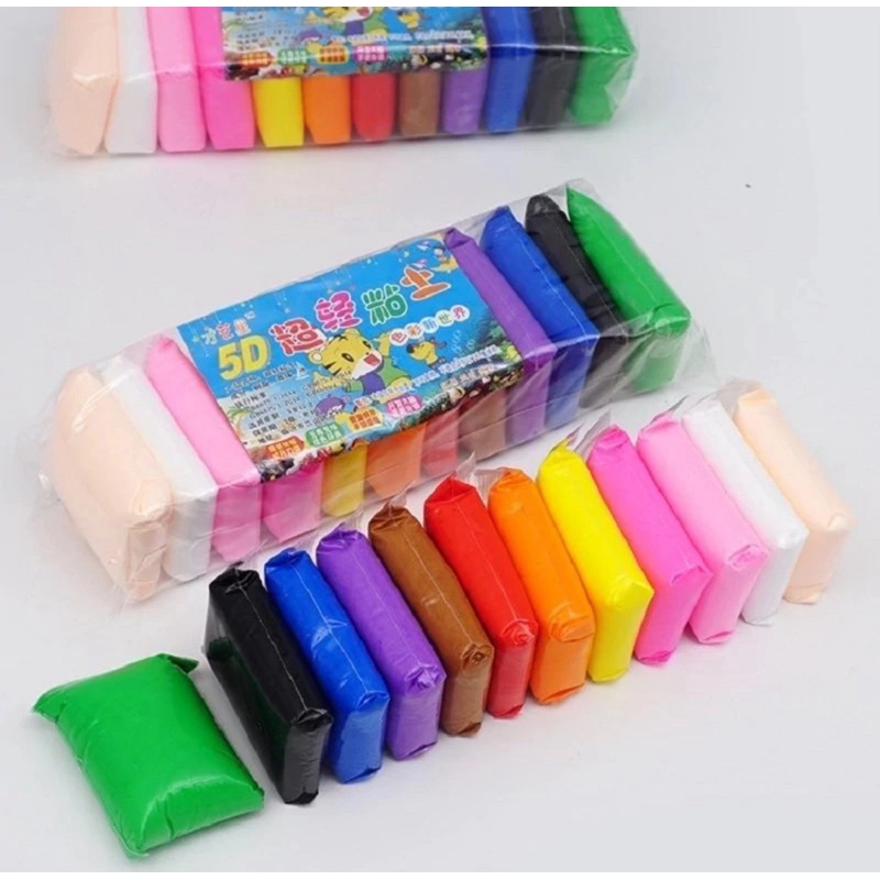 Mainan anak clay isi 12pc -Mainan anak clay edukasi anak-clay mainan