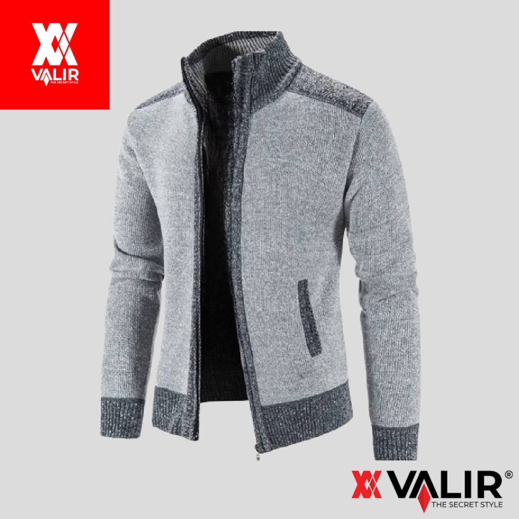 Valir Nelson Jaket Rajut Pria Mantel Musim Dingin Bahan Knitwear Tebal