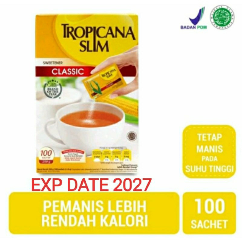 

gula tropicana slim sweetener classic 100 sachet gula diet rendah kalori