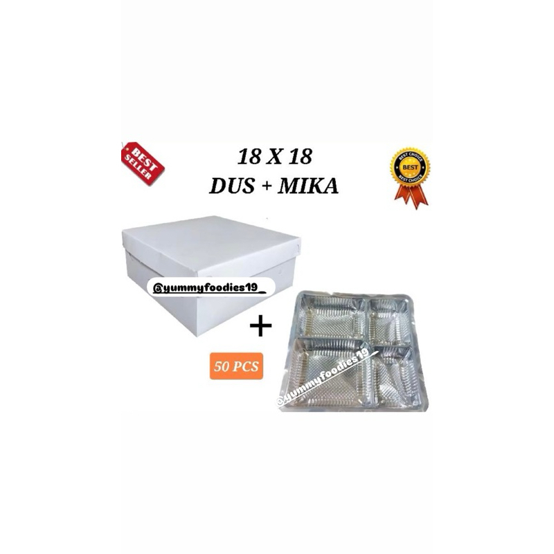 

dus + mika ukuran 18x18 isi 50pcs