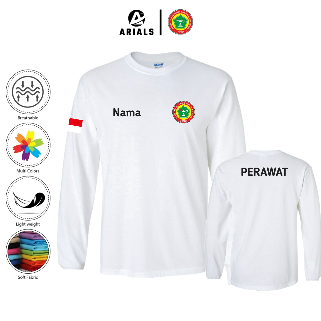 Arials Kaos Baju Lengan Panjang PPNI Persatuan Perawat Nasional Indonesia
