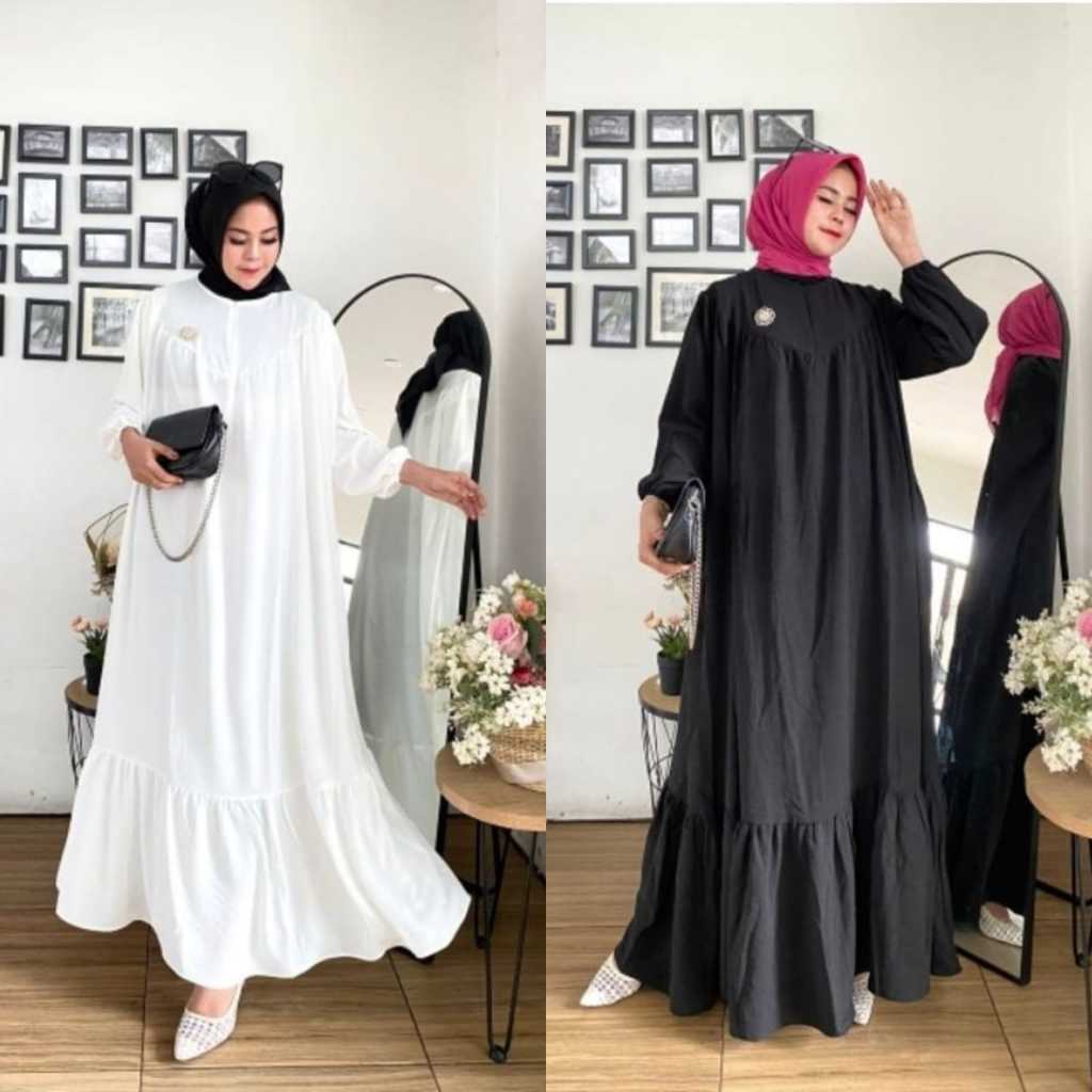 Baju Gamis Jumbo Mewah Ld 140 Ld 130 XXXL Sampai XXXXL Jenna