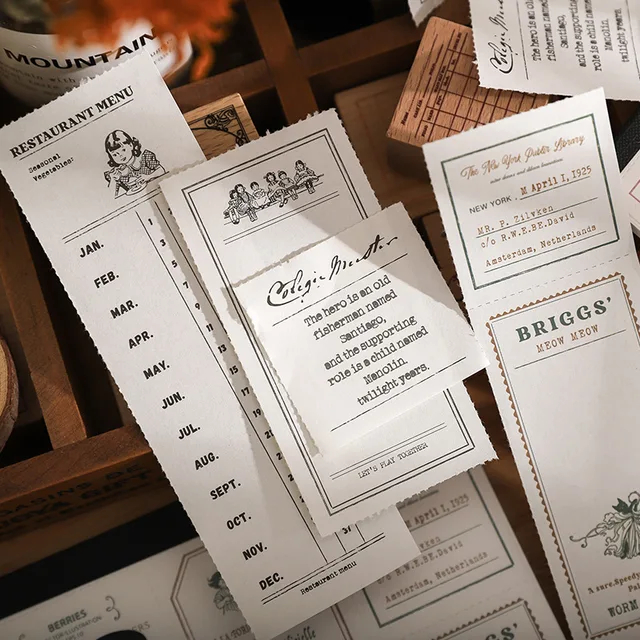 

50pcs/pack sticky notes town series light retro handbook