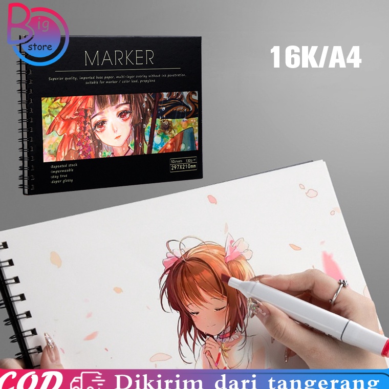 

Super Produsen Marker Pad Sketchbook 5 Sheets No Penetration Drawing Paper Untuk Marker Pen