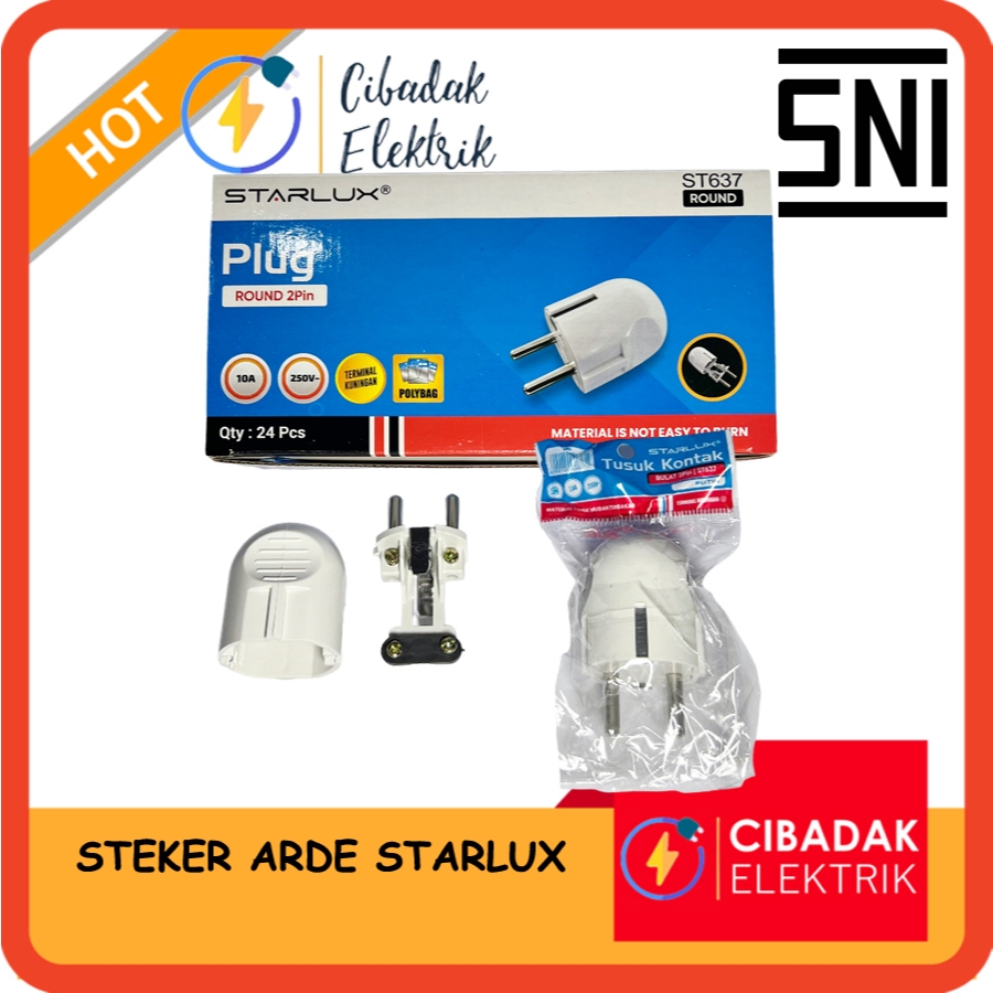 STEKER ARDE STARLUX / COLOKAN LISTRIK / STEKER BULAT / STEKER BERKUALITAS / SUDAH SNI