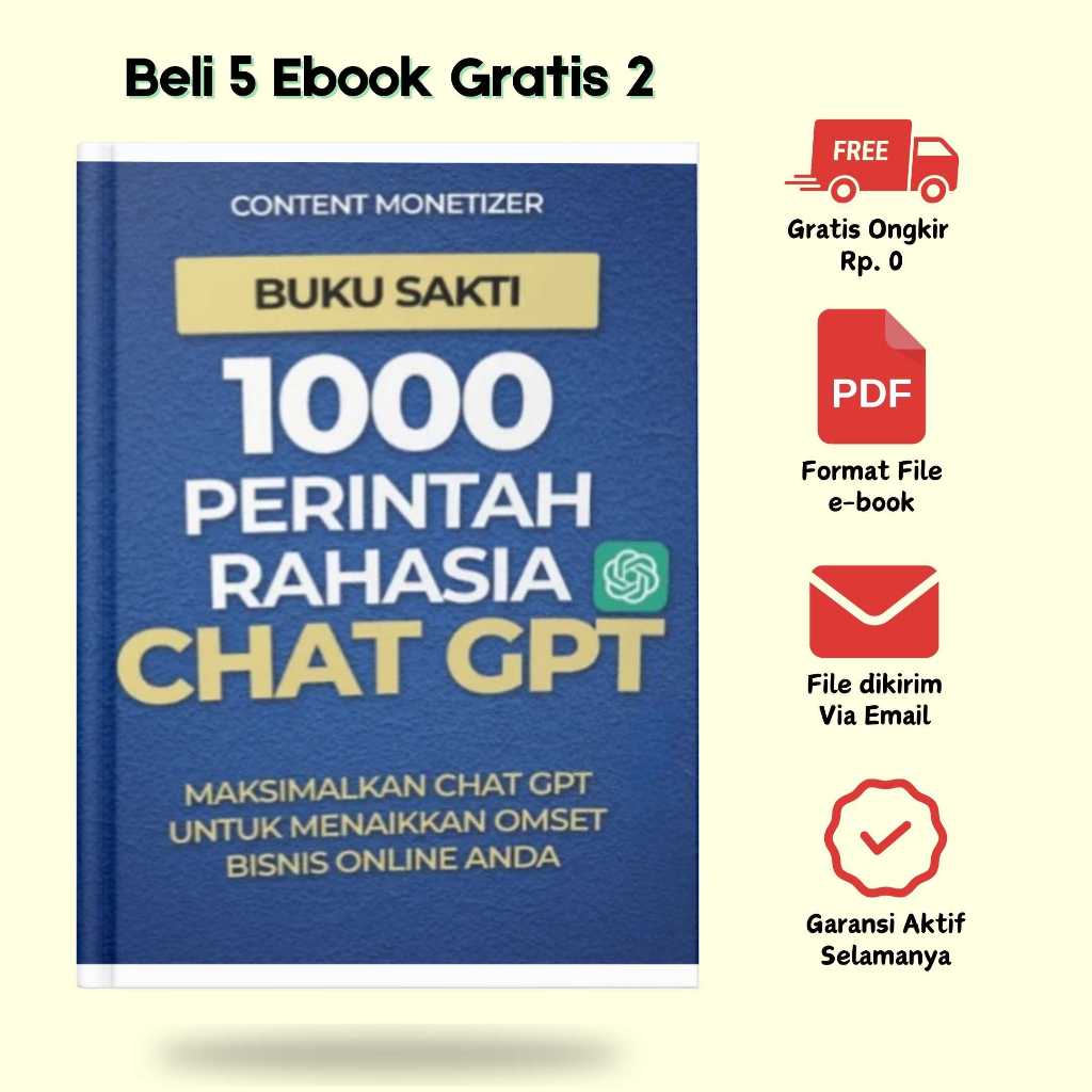 

[A-0048] 1000 Prompt ChatGPT Content Monetizer - Optimasi Konten Otomatis untuk Kerjaan Lebih Efisien