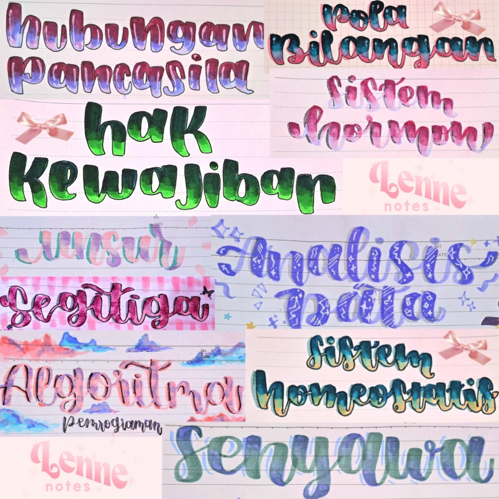 

‼️READ DESC‼️ JASA TULIS LETTERING HEADER STUDYGRAM AESTHETIC ✨️ By: Lenne_notes ♡