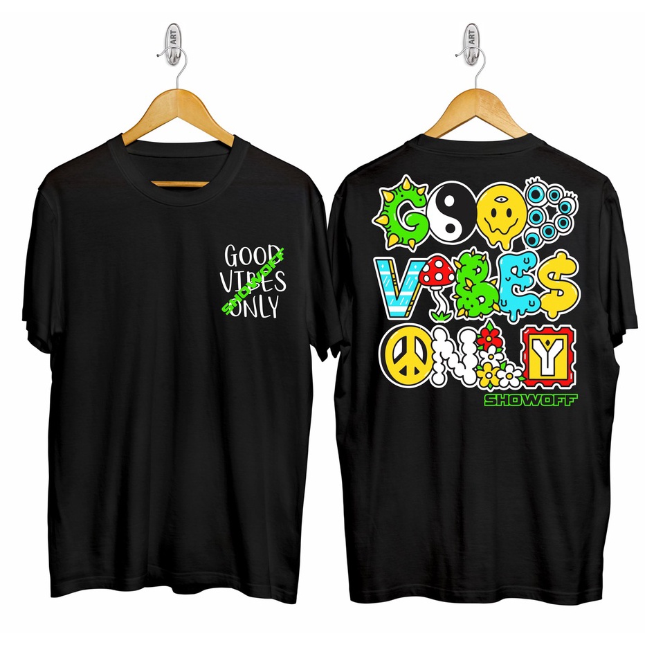 baju kaos pria lengan pendek polos  kaos good vibes  baju kaos distro tearu  kaos kekinian