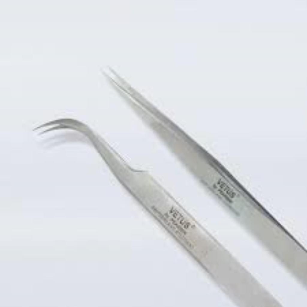Pinset Bengkok Pinset Lancip Tweezer 85mmx9mm anti karat Pinset Serbaguna Bulu Mata Manik Acesories