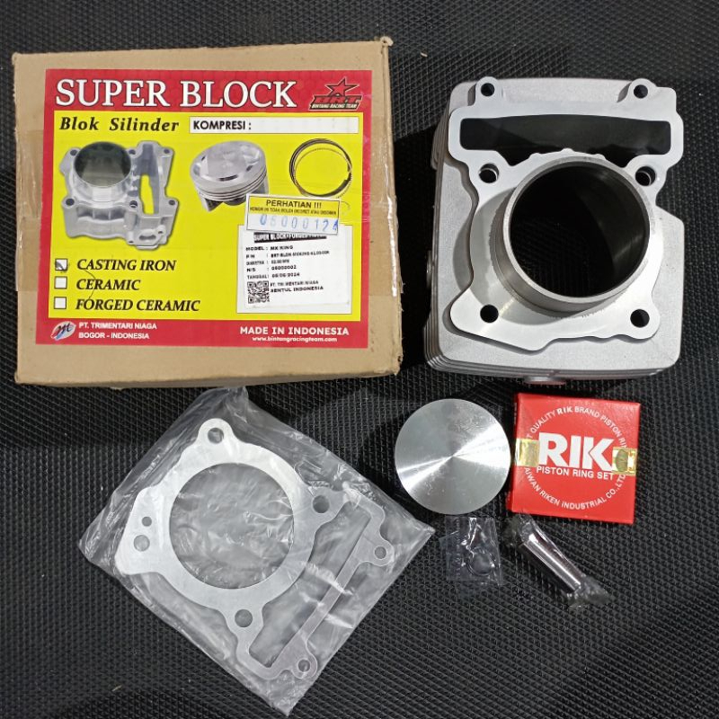 Boring Blok Seher Jupiter MX, Vixion/New, MX KING, R15 Bore Up 62MM CASTING IRON + CERAMIC FORGING