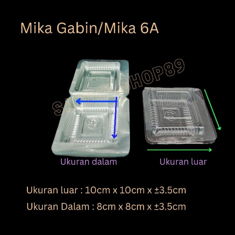 Mika 6A Mika kue Martabak Mini Mika Kotak Bening