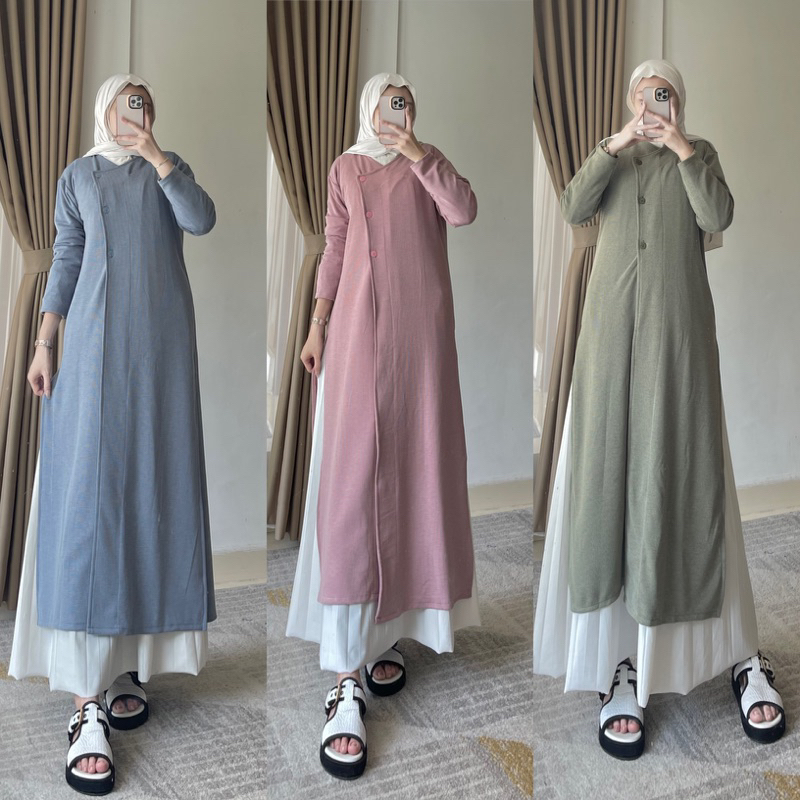 MS- Tania Tunik Knit Premium Tebal Polos Atasan syari