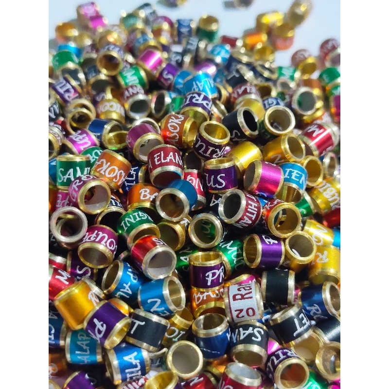 10 butir Ring burung 4,5 mm model MK sudah ada nama ring cendet loloh