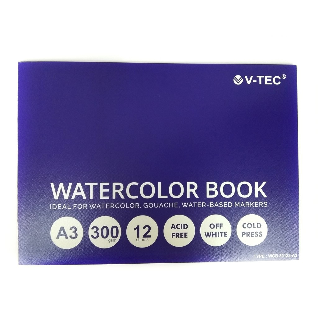 

V-tec Watercolor Book Pad A3 300 GSM WCB-30123
