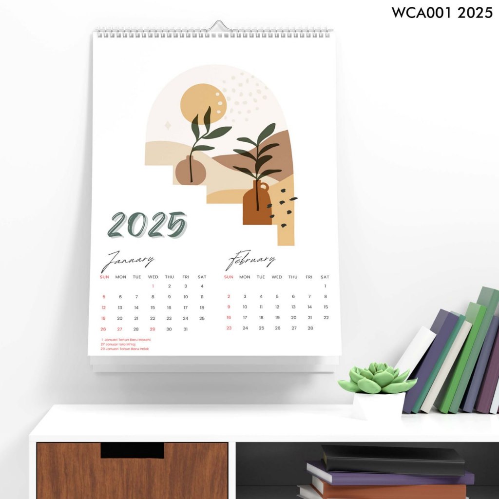 

Kalender Dinding Spiral Tahun 2025 A3 isi 7 Lembar Dengan Desain Aesthetic Perindah Dinding Ruangan