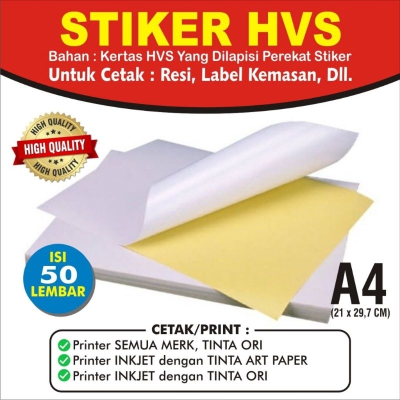 

Kertas hvs stiker A4 F4