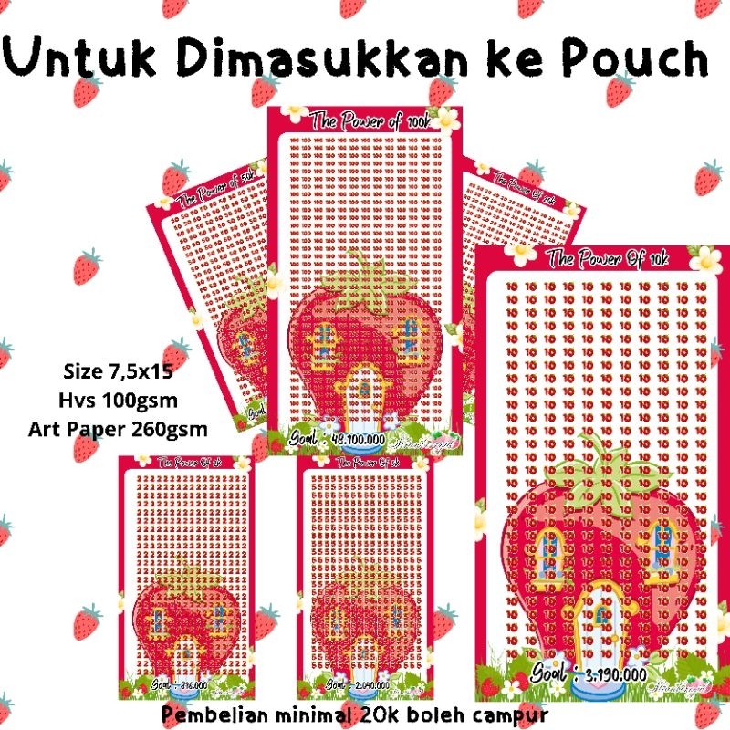 

♡•♡ UNTUK DIMASUKKAN KE POUCH STRAWBERRY ♡•♡ STROBERI BERRY BERI SETROBERI 1 LEMBAR KERTAS MENABUNG UKIRAN 7,5X15 HVS 100GAM ARTPAPER 260GSM