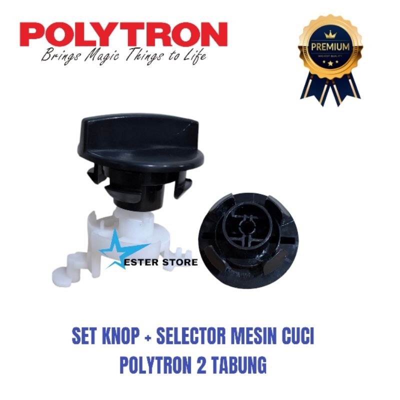 Set Knop Hitam + selektor mesin cuci polytron 2 tabung harga 1 set