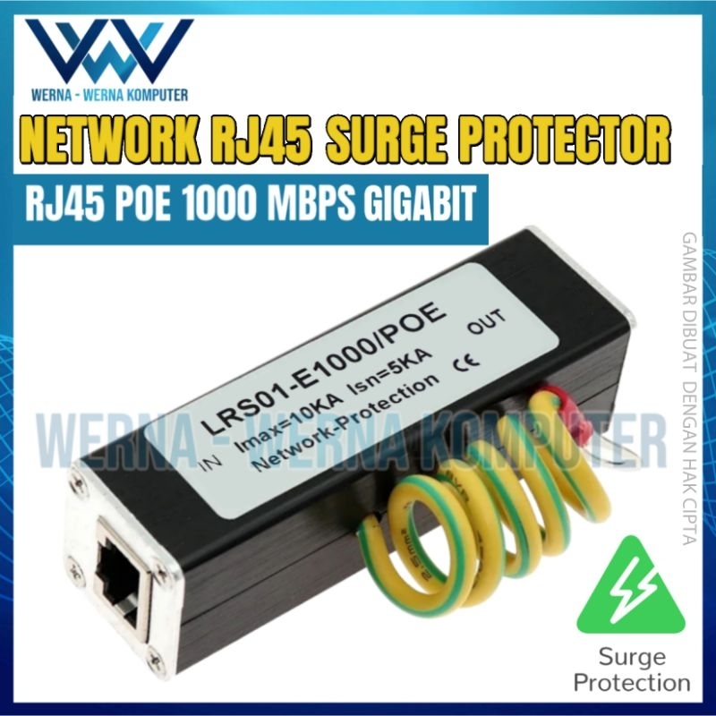 Rj45 Anti Petir Network LAN RJ45 1000mbps gigabit Surge Protection PoE SPD Pengaman Petir