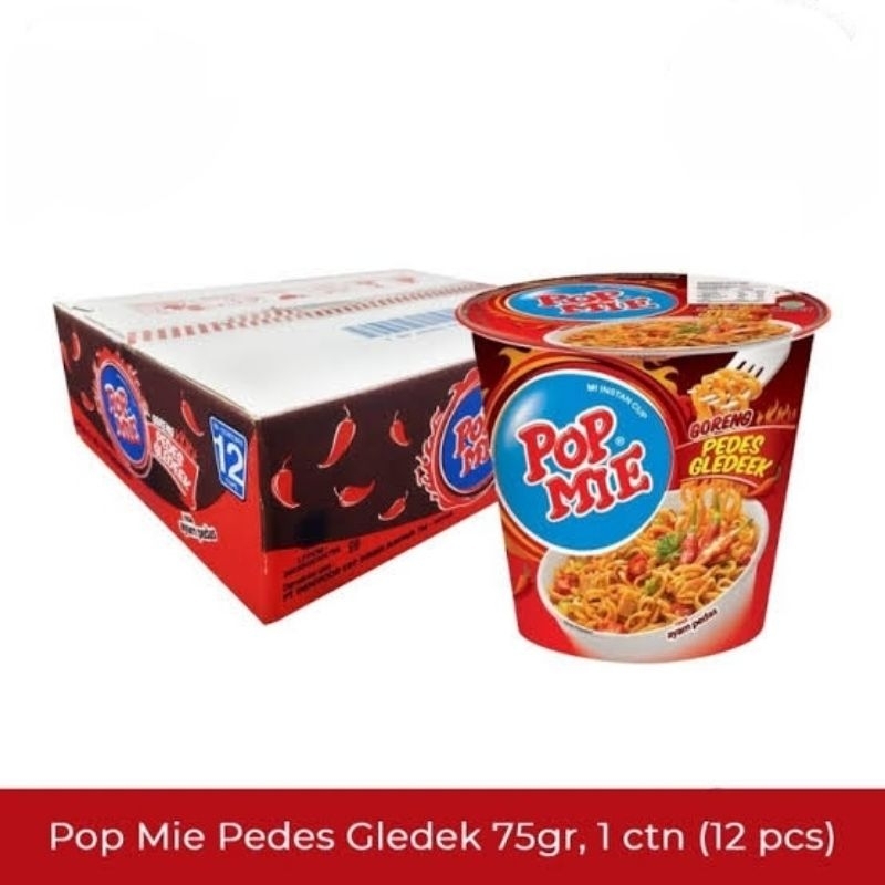 

Pop Mie Goreng Pedas Gledek 1 Dus isi 12pcs 75g