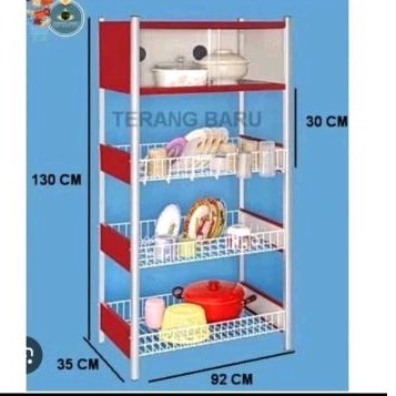 Rak piring master kaca R04 AW/ rak piring kaca 4 susun