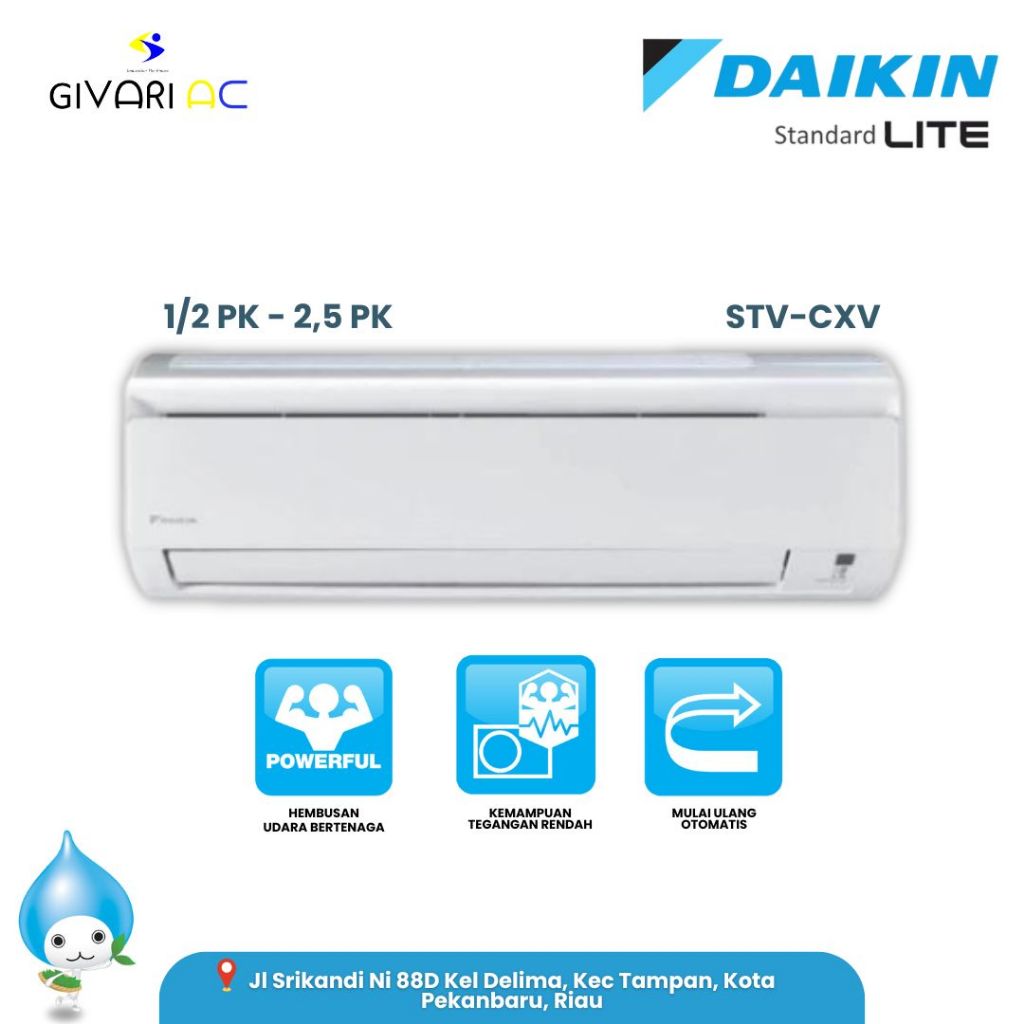 AC DAIKIN LITE STANDARD MALAYSIA 1,5PK STV35CXV