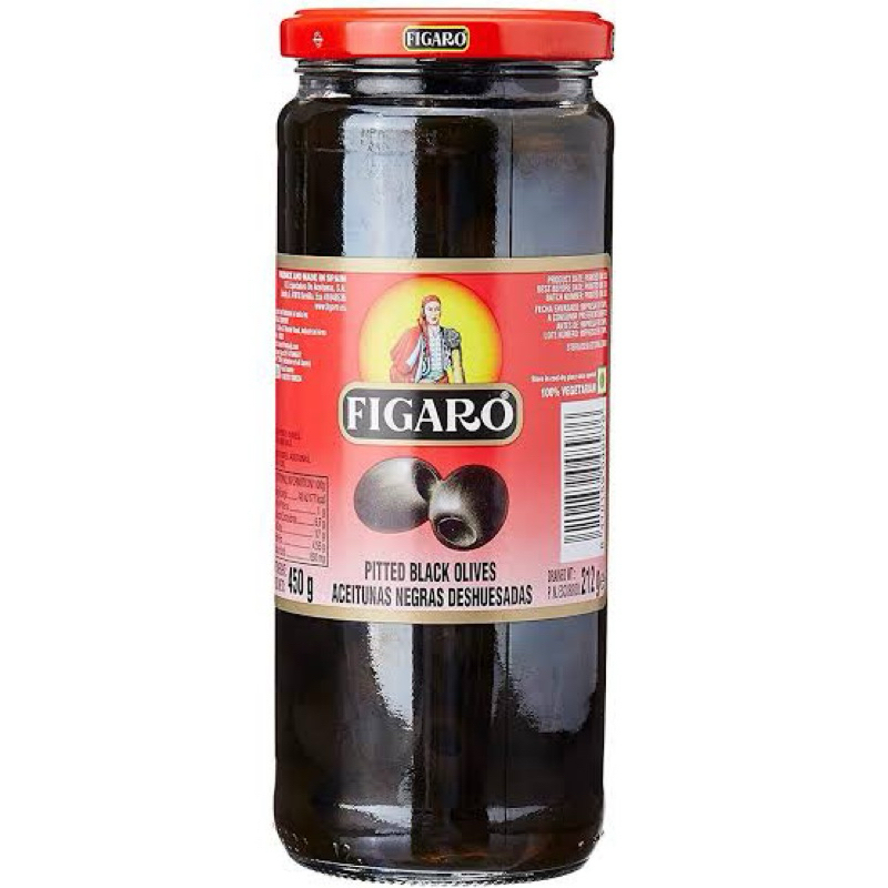 

FIGARO Pitted Black Olives 450 gr acar zaitun hitam