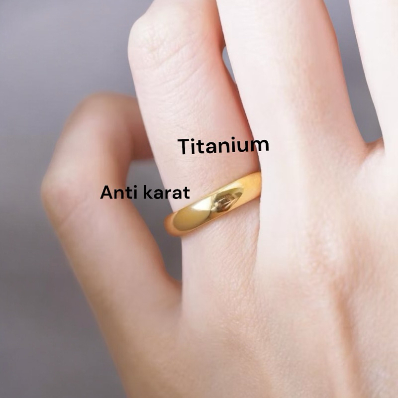 flash sale cincin casual titanium berlapis emas pria wanita terkini
