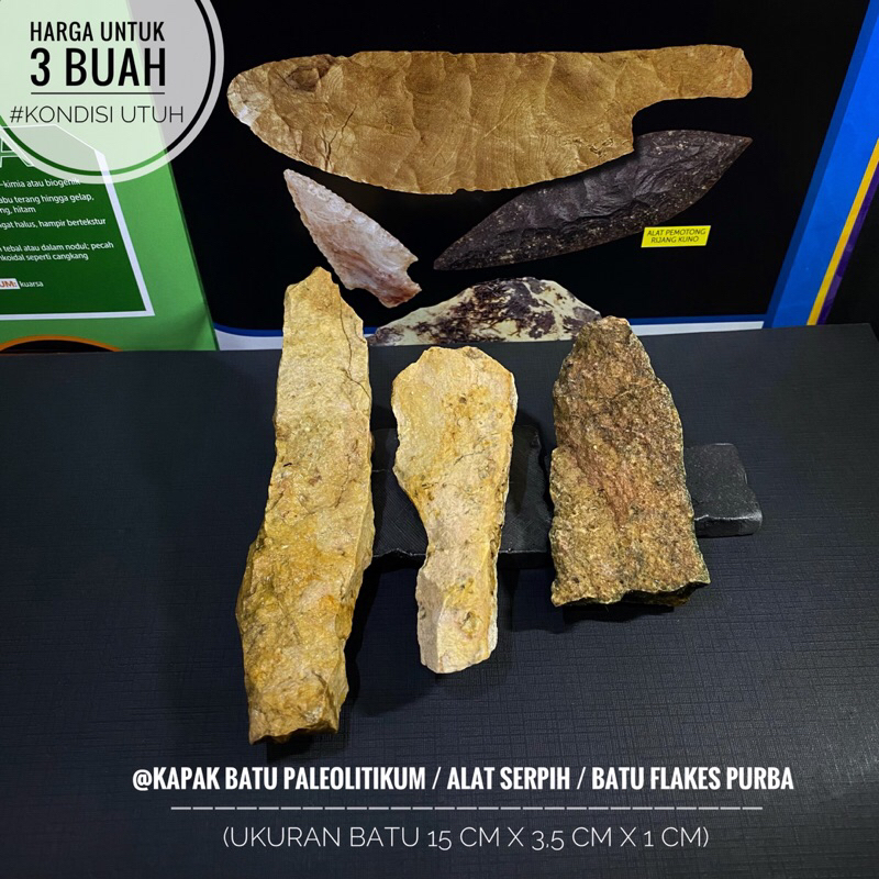 Kapak Batu Paleolitikum C21 atau Kapak Genggam Purba atau Batu Flakes atau Alat Serpih Bilah atau Ka