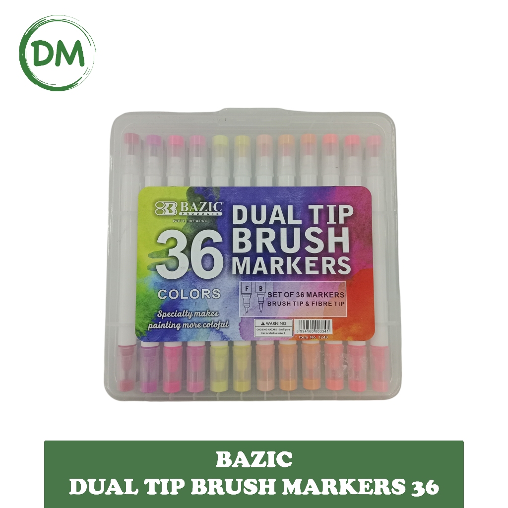 

DUAL TIP BRUSH MARKERS BAZIC 36COLORS 1240