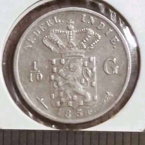 #6.SCK. KOIN KUNO || KOIN PERAK || SILVER COIN 1/10 G TAHUN 1854