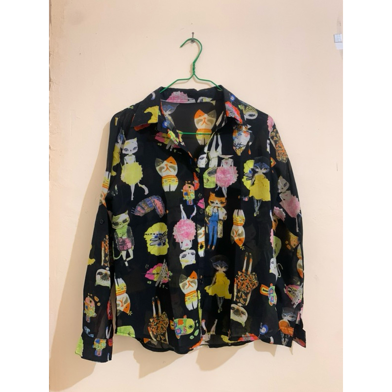 (PRELOVED) Mesh Top Sheer Transparenr Shirt