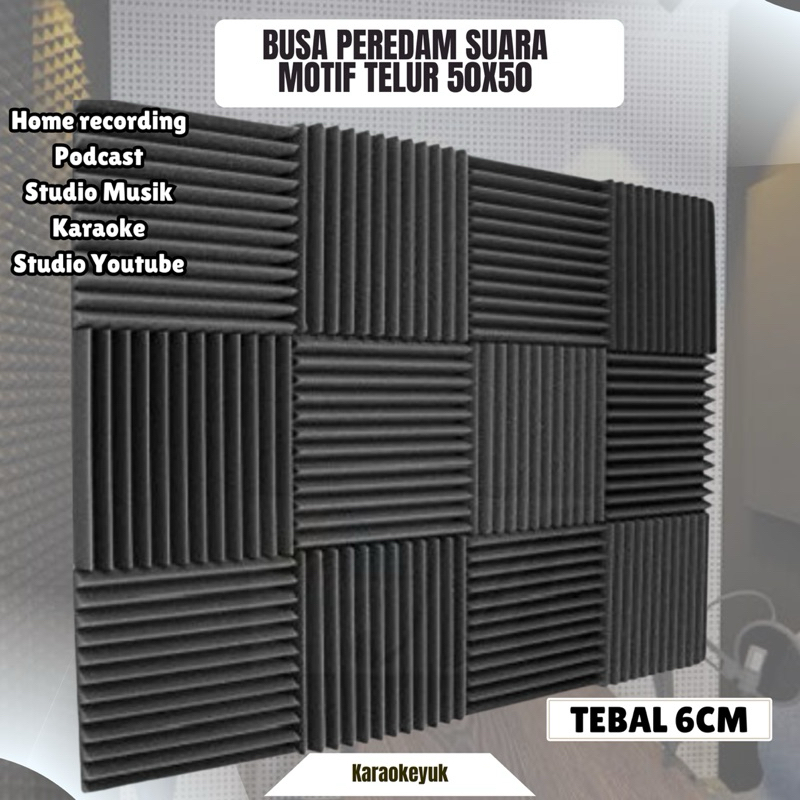 Busa Zigzag Busa Piramid Peredam suara ruangan ukuran 50x50cm Accoustic foam