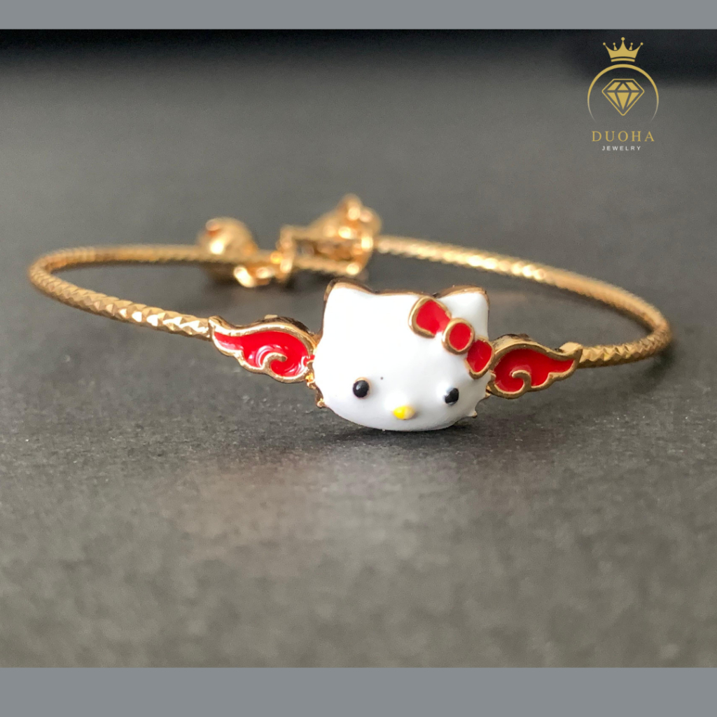 DuoHa Jewelry_Gelang Bangle Hello Kitty Anak Berlapis Emas Asli Impor