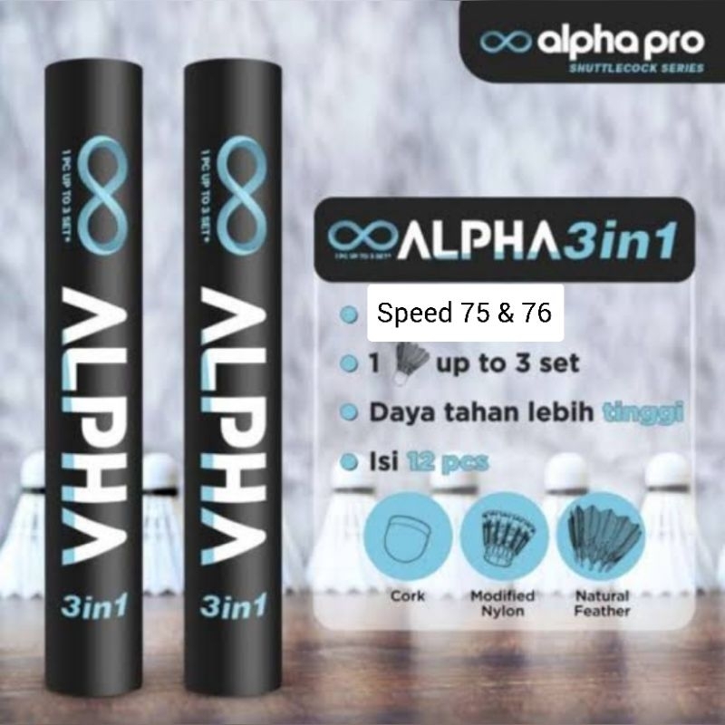 Shuttlecock Alpha 3 in 1 Black Shuttle Cock Alpha 3 in 1 Shuttle Cock Alpha Black 3 in 1 Shuttlecock