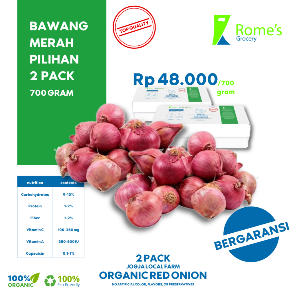 

Bawang Merah | 700 Gram | Fresh&Organik | Bergaransi | Rome’s Grocery
