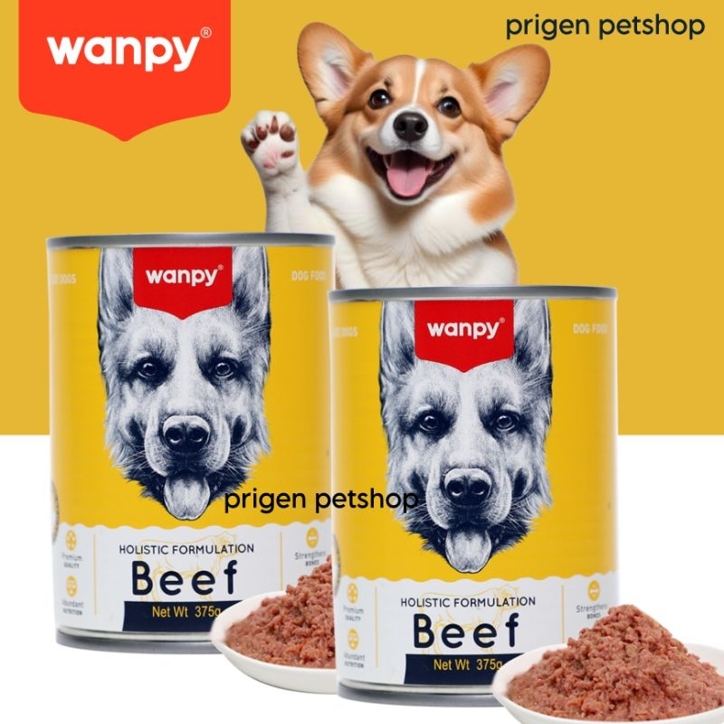WANPY DOG FOOD 375 GR BEEF - Wet Food Dog - Makanan Basah Anjing Penggemuk