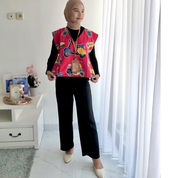 Booming Masayu Batik  Cardi Vest Rompi Batik Jumputan Handmade Ori