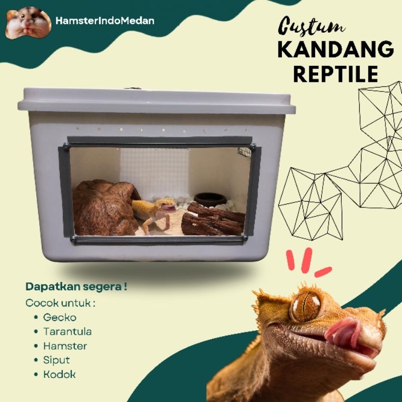 Kandang Reptil dan Hamster /Gecko /iguana Rakitan 25x19x17cm (M)