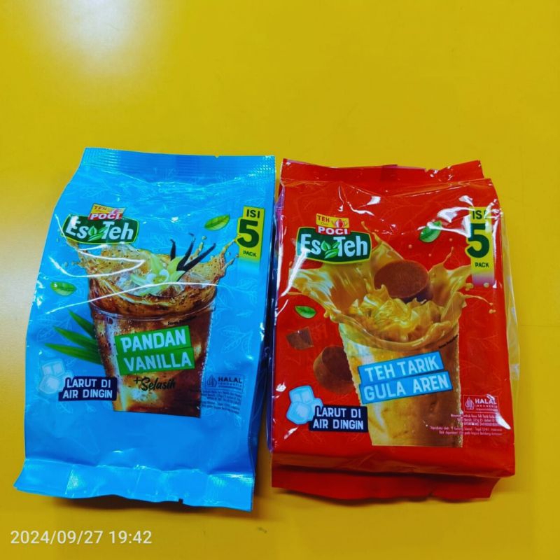 

Teh poci esteh 125 gr Varian vanila pandan dan teh tarik gula aren