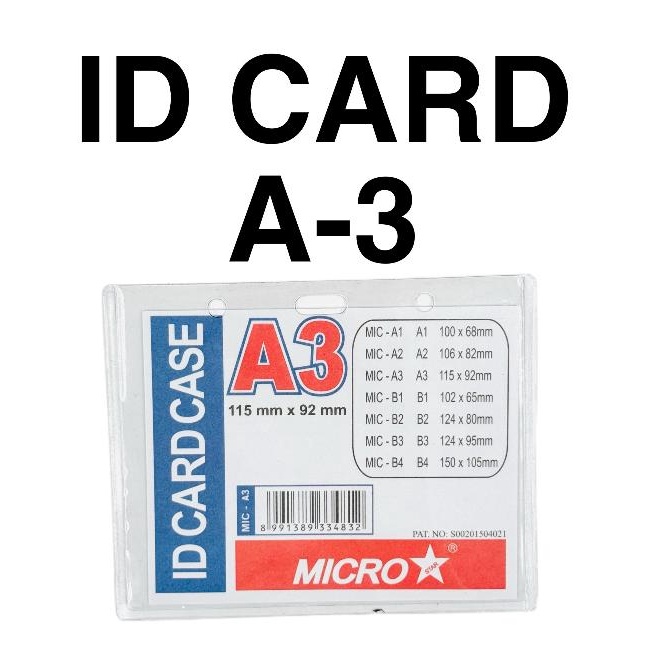 

Super Special DAPAT 2 PCS Plastik Name Tag ID Card Holder Tidur Horizontal A3 115 x 92 MM Bagus Tebal