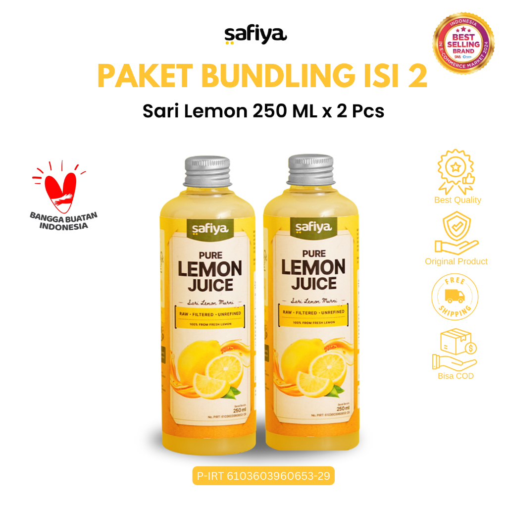 

Safiya Paket Isi 2 Sari Lemon 250 ML Pure Lemon 100% Asli