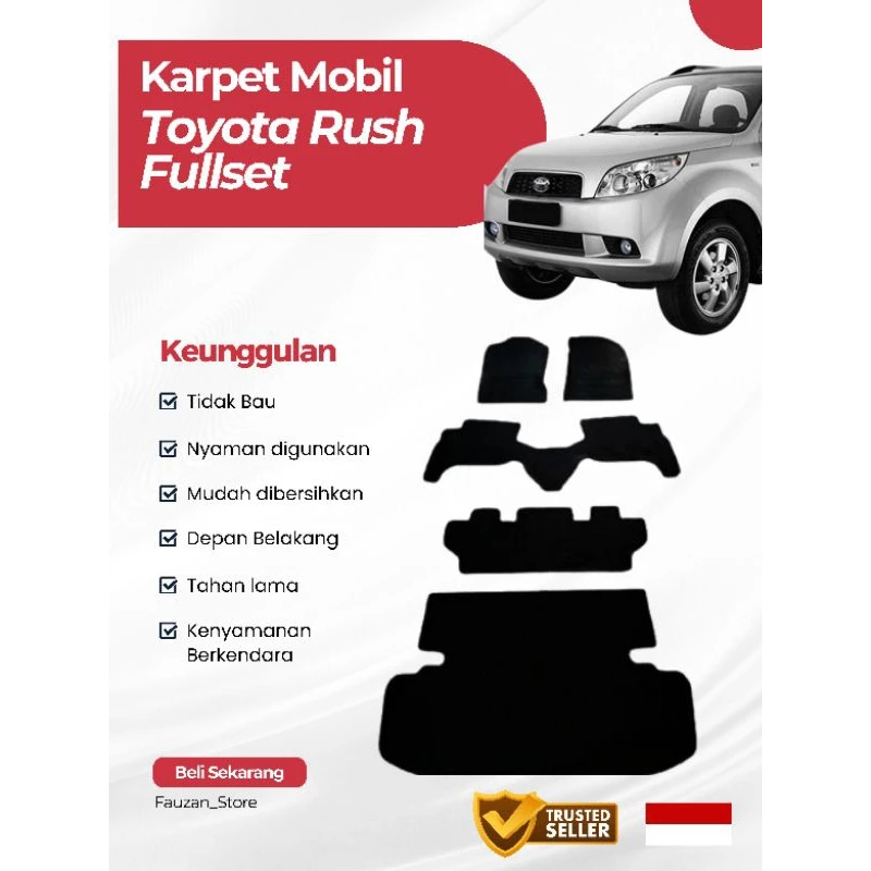 karpet Toyota Rush Fullset alas kaki kabin mobil Toyota Rush alas kaki mobil cat mat