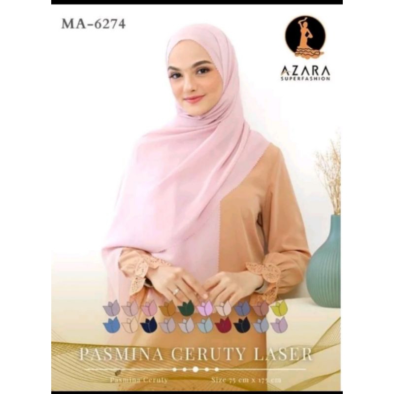 Pashmina Kekinian | Azara Pashmina Ceruty Babydoll Premium