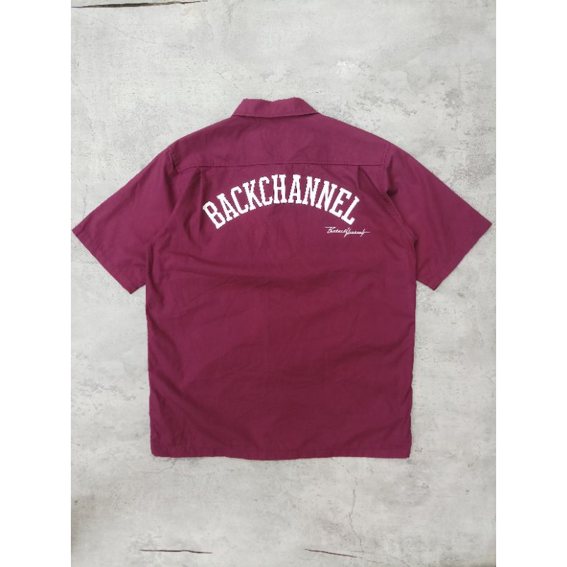 Kemeja back channel japan | workshirt second | kemeja lengan pendek pria | kemeja skena boxy crop | 