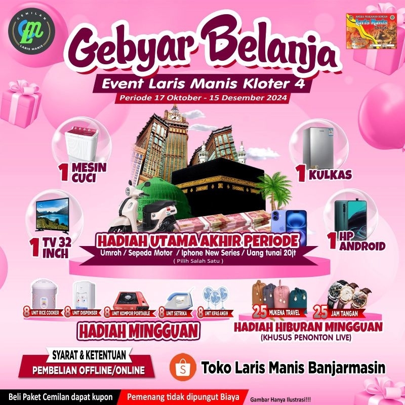 

(EVENT KLOTER 4 ) CEMILAN LARIS MANIS BERHADIAH