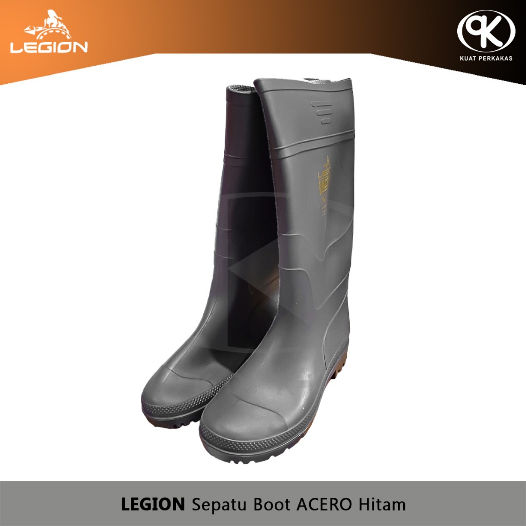 Sepatu Boot LEGION ACERO Boots Dewasa Karet Hitam Rainboot